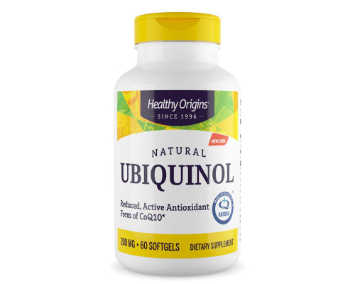 Убіхінол (Kaneka QH), Ubiquinol, Healthy Origins, 200 мг, 60 капсул
