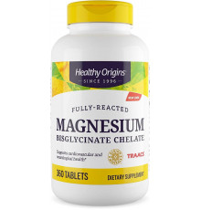 Магній бісгліцинат хелат, Magnesium Bisglycinate Chelate, Healthy Origins, 200 мг, 360 таблеток