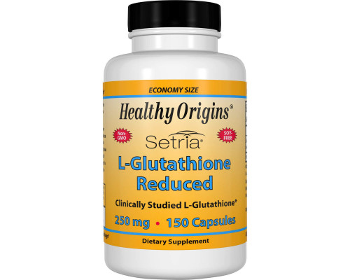 Глутатіон, L-Glutathione, Healthy Origins, Setria, знижений, 250 мг, 150 капcул