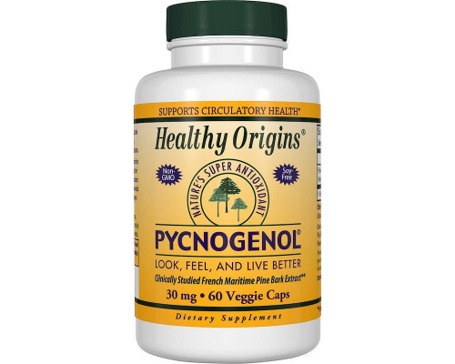 Пікногенол, Pycnogenol, Healthy Origins, 30 мг, 60 капсул