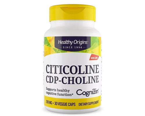 Когніцин цитиколіну, Cognizin Citicolinee, Healthy Origins, 250 мг, 30 вегетаріанських капсул