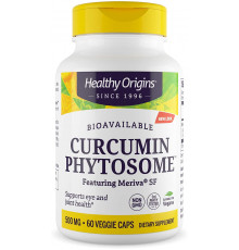 Куркумін, Curcumin Phytosome, Healthy Origins, фітосоми куркуміну за участю Meriva SF, 500 мг, 60 вегетаріанських капсул