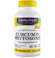 Куркумін, Curcumin Phytosome, Healthy Origins, фітосоми куркуміну за участю Meriva SF, 500 мг, 180 вегетаріанських капсул