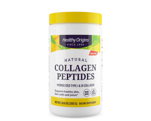 Колаген тип I+III, Collagen Peptides, Healthy Origins, гідролізований порошок, без смаку, 300 г