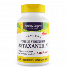 Астаксантин, Astaxanthin, Healthy Origins, 12 мг, 60 гелевих капсул