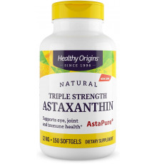 Астаксантин, Astaxanthin, Healthy Origins, 12 мг, 150 гелевых капсул