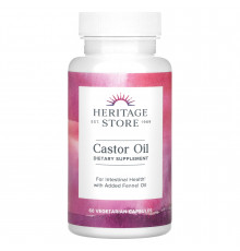 Касторовое масло, Castor Oil, Heritage Products, 725 мг,  60 вегетарианских капсул