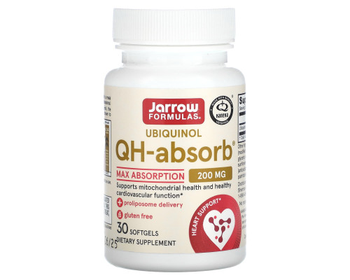 Убіхінол, Ubiquinol, QH-Absorb, Jarrow Formulas, 200 мг, 30 капсул