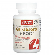 Пірролохінолінхінон і убіхінол, Ubiquinol, QH + PQQ Absorb, Jarrow Formulas, 60 капсул