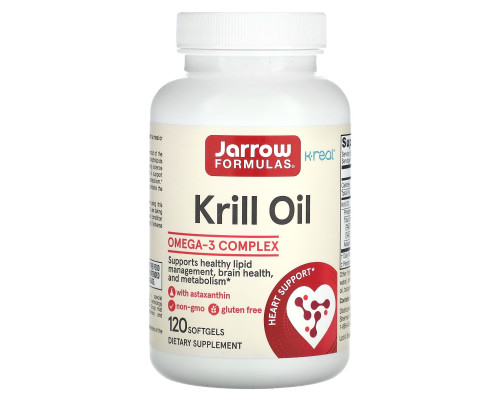 Масло криля, Krill Oil, Jarrow Formulas, 300 мг, 120 гелевих капсул