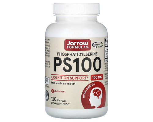 Фосфатидилсерин, PS 100, Phosphatidylserine, Jarrow Formulas, 100 мг, 120 капсул