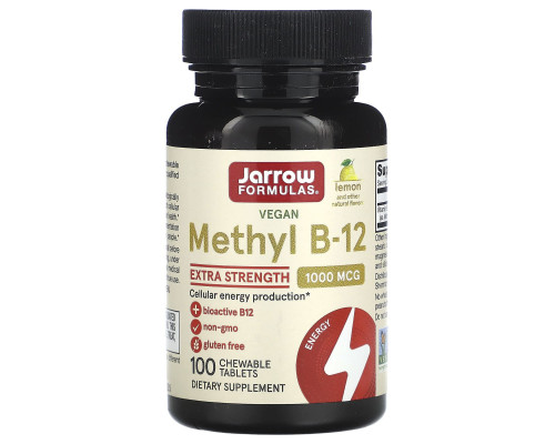 Вітамін В12, Methyl B-12, Jarrow Formulas, смак лимона, 1000 мкг, 100 жувальних таблеток
