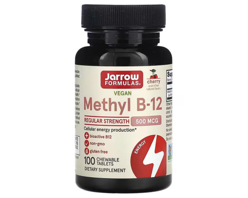 Вітамін В12, Methyl B-12, Jarrow Formulas, 500 мкг, 100 льодяників