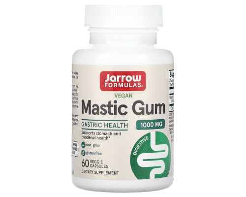 Смола мастикового дерева, Mastic Gum, Jarrow Formulas, 500 мг, 60 вегетаріанських капсул