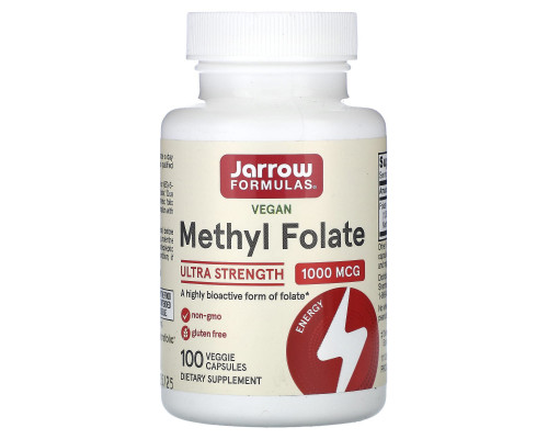 Метил фолієва кислота, Methyl Folate, Jarrow Formulas 1000 мкг, 100 кап.