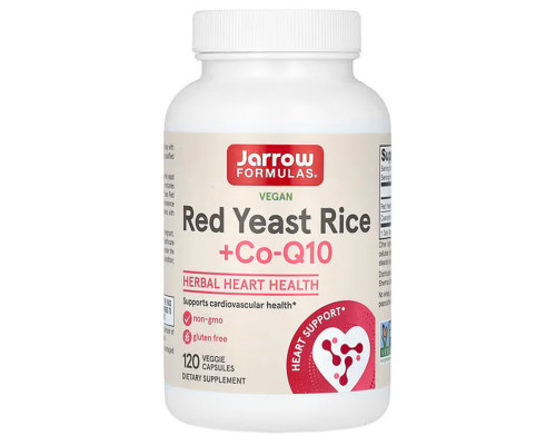Коензим Q10, Червоний рис (Red Yeast Rice + Co-Q10), Jarrow Formulas, 120 капсул