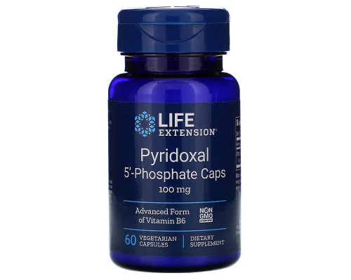 Вітамін В6 (піридоксаль 5'-фосфат), Pyridoxal 5'-Phosphate, Life Extension, 100 мг, 60 капсул