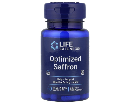 Шафран, Optimized Saffron, Life Extension, 60 вегетаріанських капсул (78 мг на капсулу)