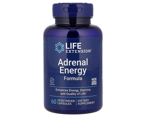 Підтримка наднирників, Adrenal Energy Formula, Life Extension, 60 вегетаріанських капсул