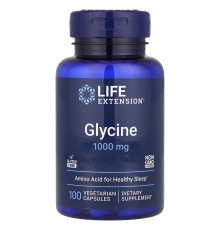 Гліцин, Glycine, Life Extension, 1000 мг, 100 вегетаріанських капсул