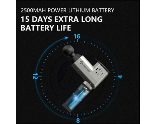 Перкусійний масажер Booster T для м'язів і тригерних точок, 6 насадок, акумулятор 2000 мАг