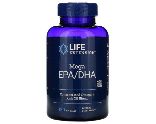 Риб'ячий жир, мега EPA DHA, Mega EPA/DHA, Life Extension, 120 м'яких капсул