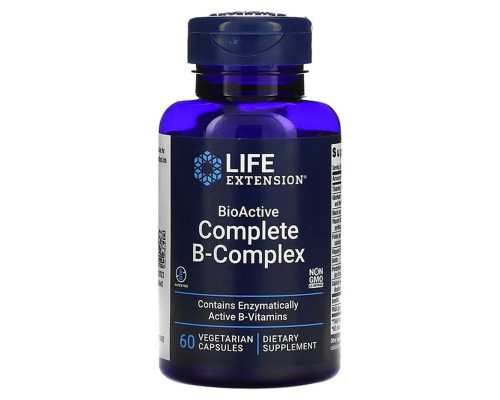 В-комплекс вітамінів, BioActive B-Complex, Life Extension, біоактивний, 60 вегетаріанських капсул