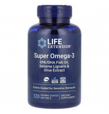 Омега-3, Super Omega-3, EPA/DHA Fish Oil, Life Extension, 120 гелевих капсул