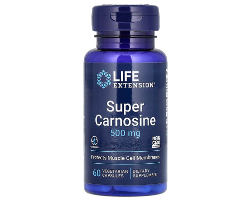 Супер карнозин, Carnosine, Life Extension, 500 мг, 60 веганських капсул