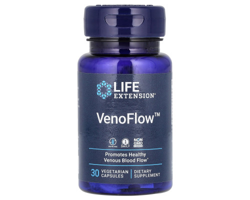 Венозний кровотік: підтримка і здоров'я, VenoFlow, Life Extension, 30 вегетаріанських капсул