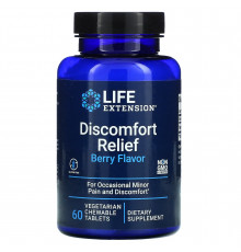 Знеболювальні таблетки, PEA Discomfort Relief, Life Extension, смак ягід, 60 вегетаріанських жувальних таблеток