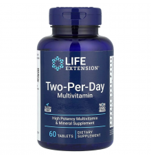 Мультивітаміни, Two-Per-Day Multivitamin, Life Extension, по 2 в день, 60 таблеток