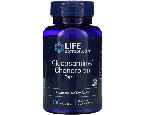 Глюкозамін, хондроїтин, Glucosamine / Chondroitin, Life Extension, 100 капсул