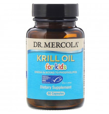 Масло криля для дітей, Kids Krill Oil, Dr. Mercola, 60 капсул