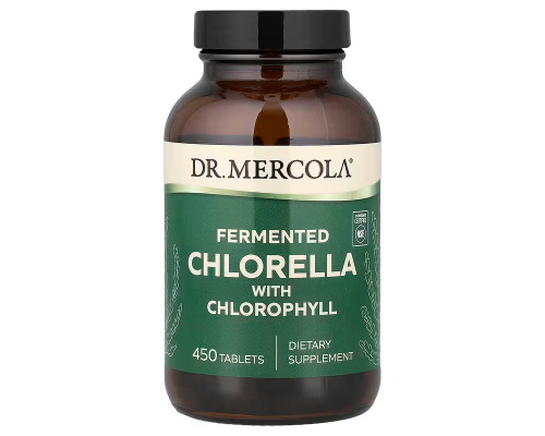 Хлорелла з хлорофілом, Chlorella, Dr. Mercola, ферментована, 450 таблеток