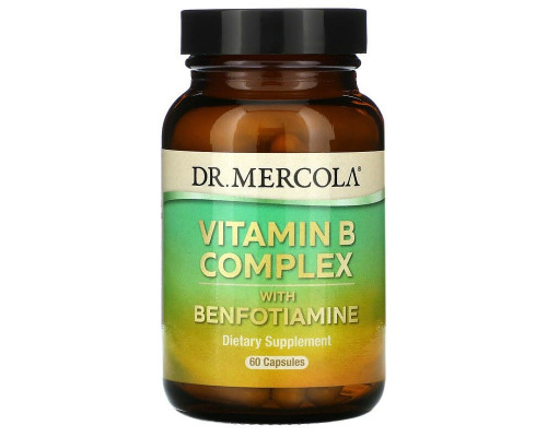 Вітаміни групи В з бенфотіаміном, Vitamin B Complex, Dr. Mercola, 60 капсул