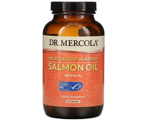 Аляскинский риб'ячий жир, Salmon Oil, Dr. Mercola, з лосося, 90 капсул