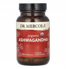 Ашваганда, Ashwaganda, Dr. Mercola, органік, 60 капсул