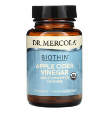 Яблучний оцет і кайенский перець, Apple Cider Vinegar Cayenne, Dr. Mercola, ферментований, 30 капсул