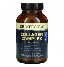Колаген типу I, II та III, Collagen Complex, Dr. Mercola, комплекс, 90 пігулок