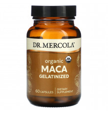 Мака желатинізована, Maca Gelatinized, Dr. Mercola, органічна, 60 капсул