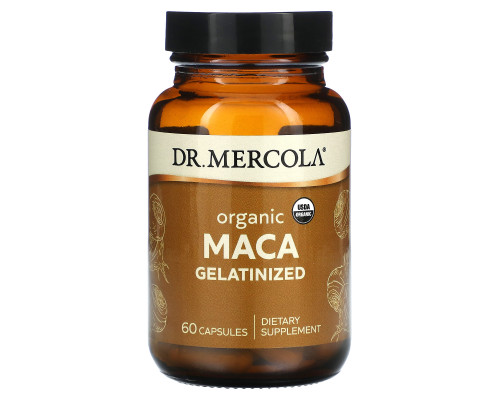 Мака желатинізована, Maca Gelatinized, Dr. Mercola, органічна, 60 капсул