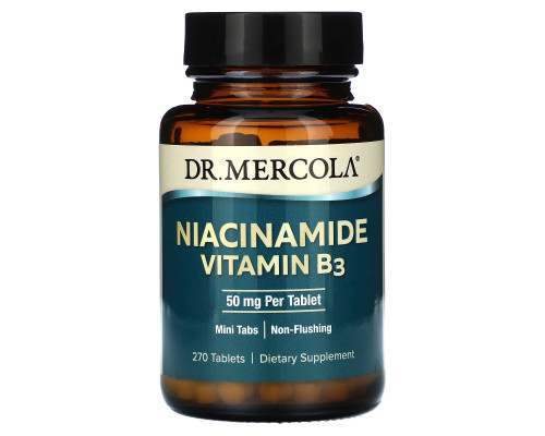 Ніацинамід (вітамін B3), Niacinamide Vitamin B3, Dr. Mercola, 50 мг, 270 таблеток