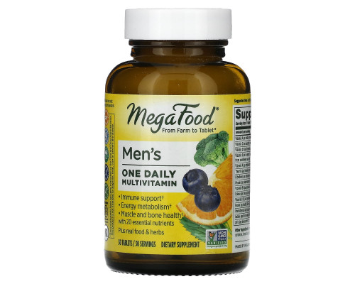 Вітаміни для чоловіків, Men's One Daily, Mega Food, без заліза, 1 в день, 30 таблеток