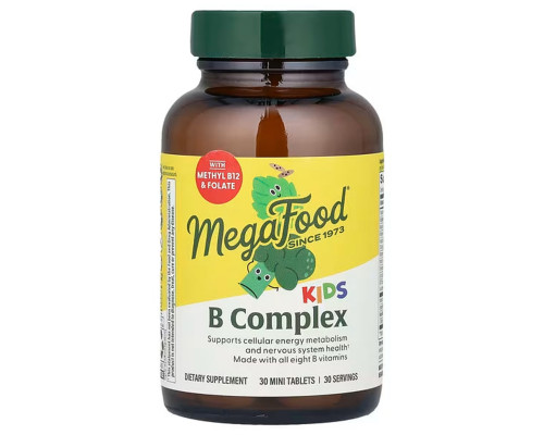 Вітамін В, комплекс для дітей, Kid's B Complex, MegaFood, 30 таблеток