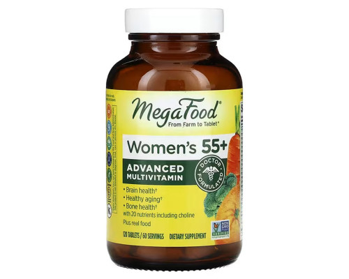 Мультивітаміни для жінок 55+, Multi for Women, MegaFood, 120 таблеток