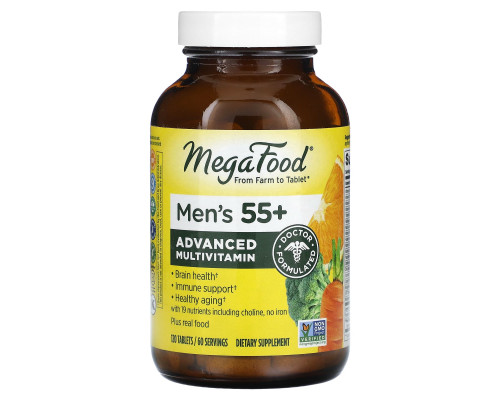 Вітаміни для чоловіків 55 +, Multi for Men 55+, Mega Food, 120 таблеток