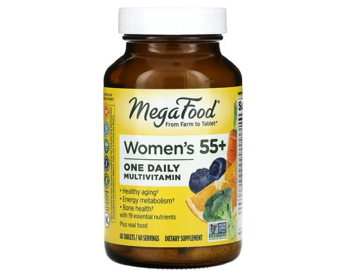 Мультивітаміни і мінерали для жінок 55+, Women Over 55, MegaFood, 1 в день, 60 таблеток