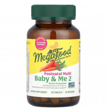 Мультивитамины для женщин после родов, Baby & Me 2, MegaFood, 60 таблеток