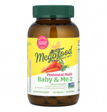 Мультивитамины для женщин после родов, Baby & Me 2, MegaFood, 120 таблеток